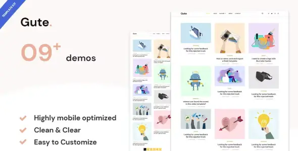 Gute – Minimalist Blog Elementor Template Kit